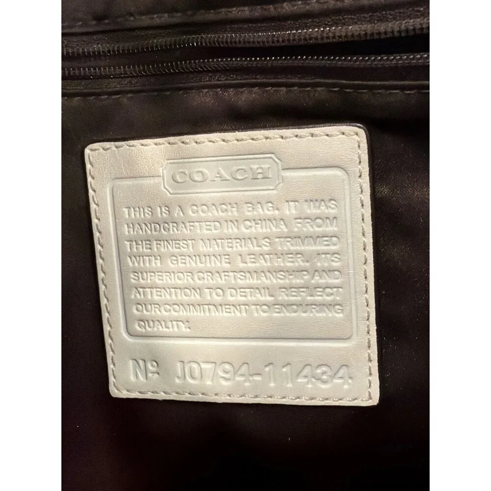 Coach Signature Jacquard Flap Shoulder Bag Beige White Crossbody